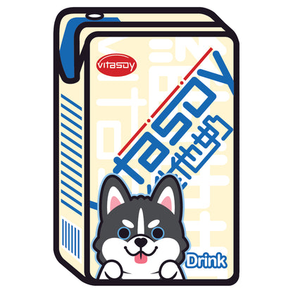 Husky Stickers-Vita Soya Milk 雪橇狗貼紙-維他奶