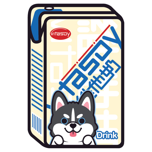 Husky Stickers-Vita Soya Milk 雪橇狗貼紙-維他奶