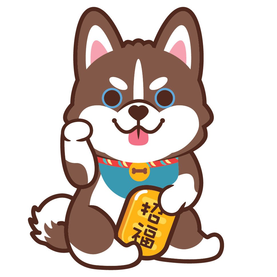 Husky Stickers-Lucky Dog 雪橇狗貼紙-招財狗