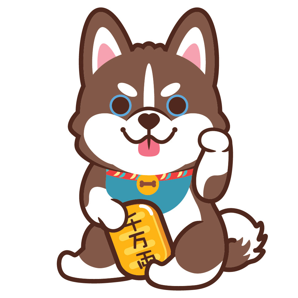 Husky Stickers-Lucky Dog 雪橇狗貼紙-招財狗