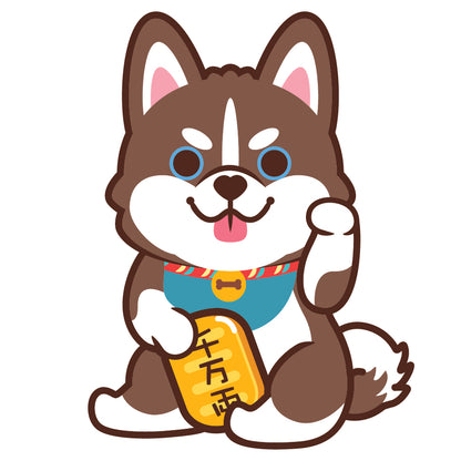 Husky Stickers-Lucky Dog 雪橇狗貼紙-招財狗