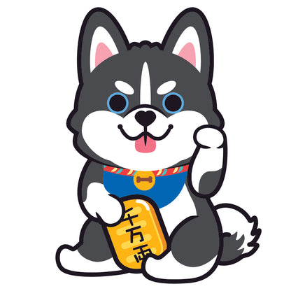 Husky Stickers-Lucky Dog 雪橇狗貼紙-招財狗
