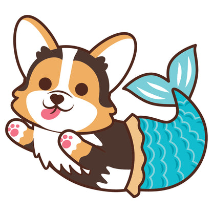 Corgi Stickers-Mermaid 哥基貼紙-美人魚