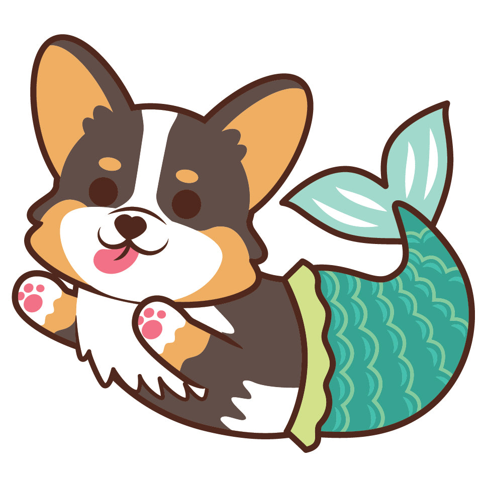 Corgi Stickers-Mermaid 哥基貼紙-美人魚
