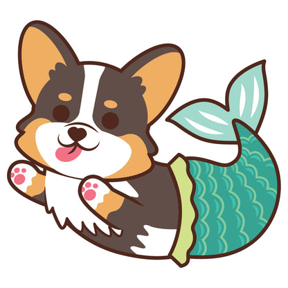 Corgi Stickers-Mermaid 哥基貼紙-美人魚