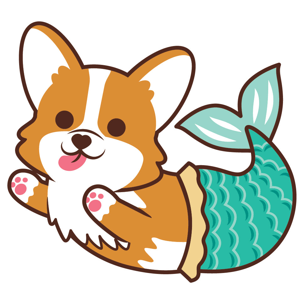 Corgi Stickers-Mermaid 哥基貼紙-美人魚