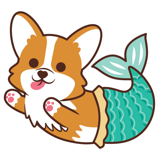 Corgi Stickers-Mermaid 哥基貼紙-美人魚