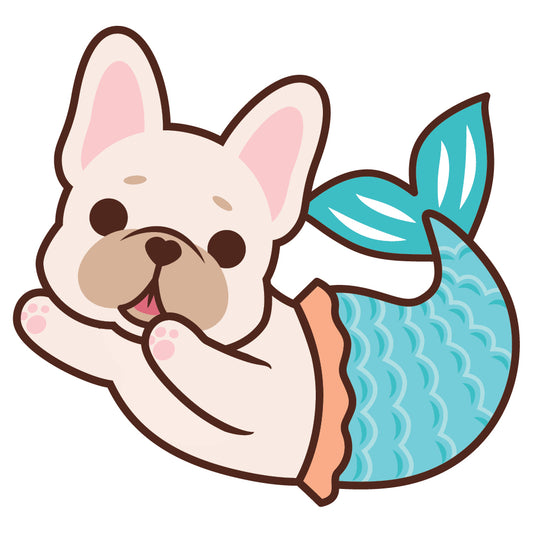 Frenchie Stickers-Mermaid 法鬥貼紙-美人魚