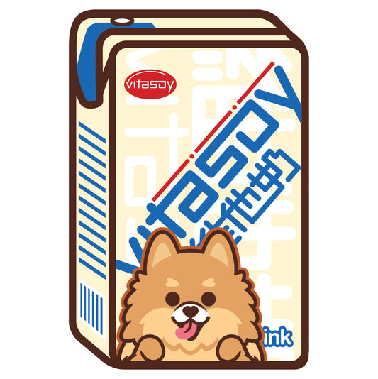Pomeranian Stickers-Vita Soya Milk 松鼠狗貼紙-維他奶