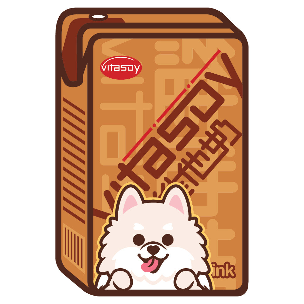 Pomeranian Stickers-Vita Soya Milk 松鼠狗貼紙-維他奶