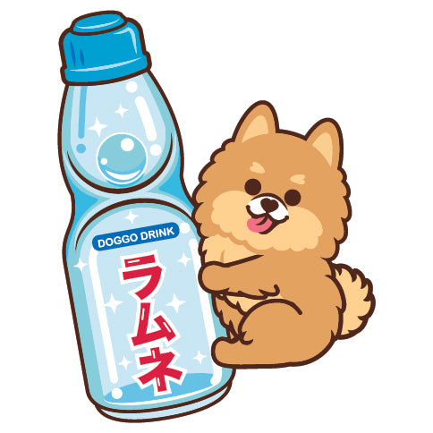 Pomeranian Stickers-Ramune 松鼠狗貼紙-波子汽水