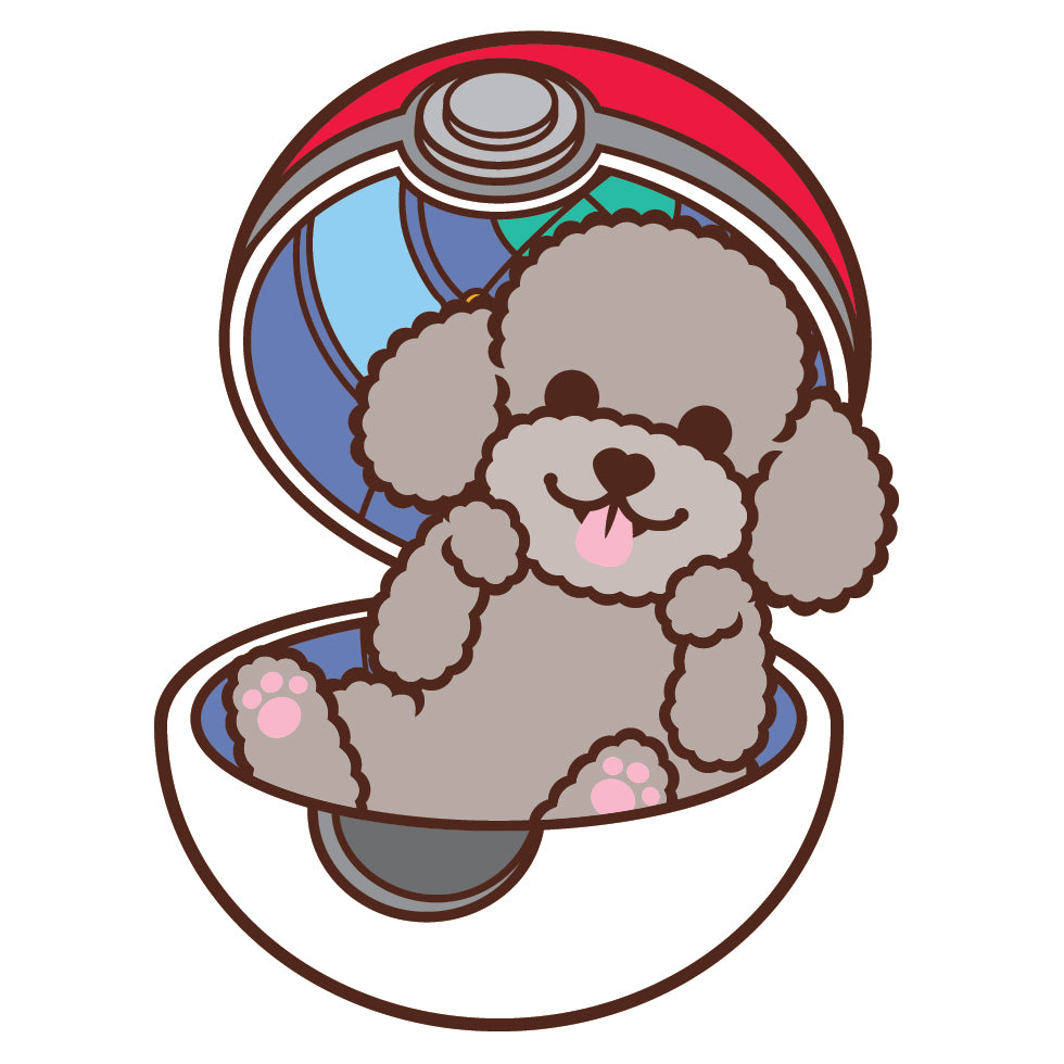 Poodle Stickers-Pokeball 貴婦狗貼紙-精靈球