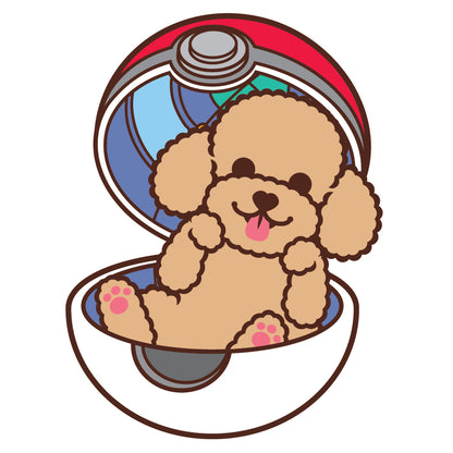 Poodle Stickers-Pokeball 貴婦狗貼紙-精靈球