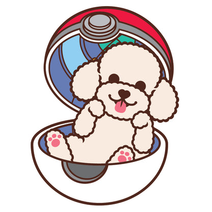 Poodle Stickers-Pokeball 貴婦狗貼紙-精靈球