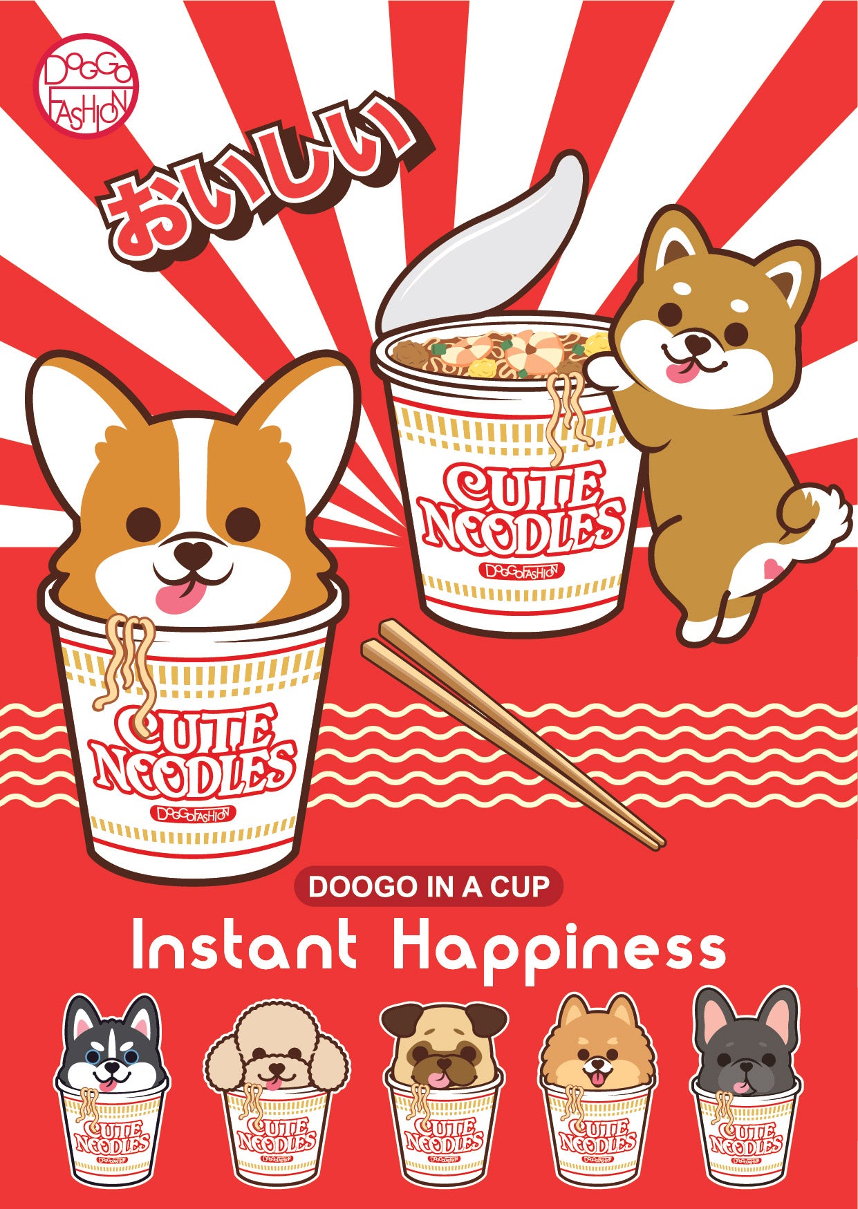 Doggo Postcard-Cute Noodle 汪汪明信片-杯麵