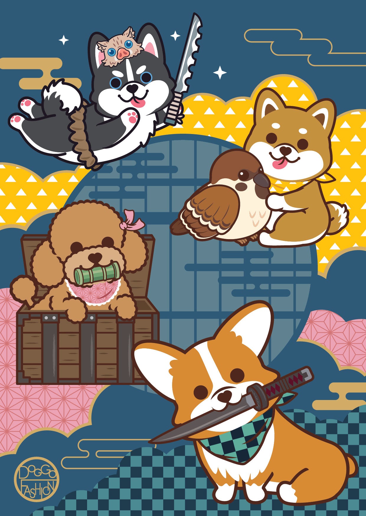 Doggo Postcard-Demon Slay 汪汪明信片-汪汪鬼殺隊
