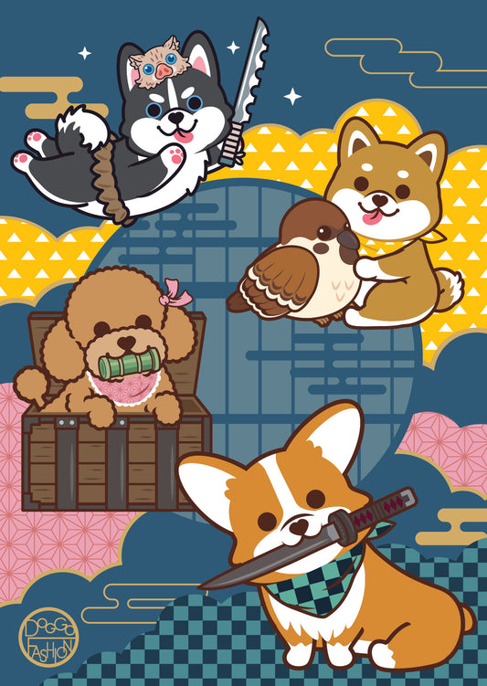 Doggo Postcard-Demon Slay 汪汪明信片-汪汪鬼殺隊