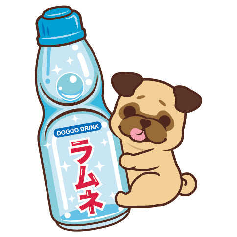 Pug Stickers-Ramune 八哥貼紙-波子汽水