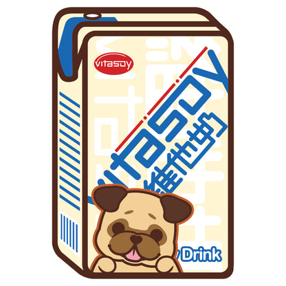 Pug Stickers-Vita Soya Milk 八哥貼紙-維他奶