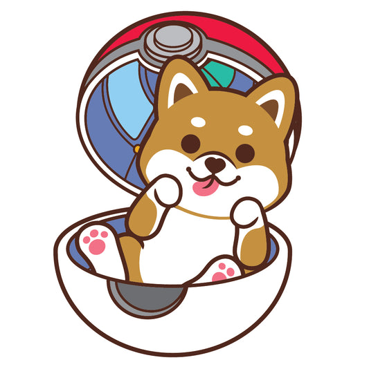 Shiba Stickers-Pokeball 柴犬貼紙-精靈球