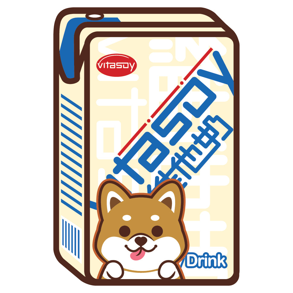 Shiba Stickers-Vita Soya Milk 柴犬貼紙-維他奶