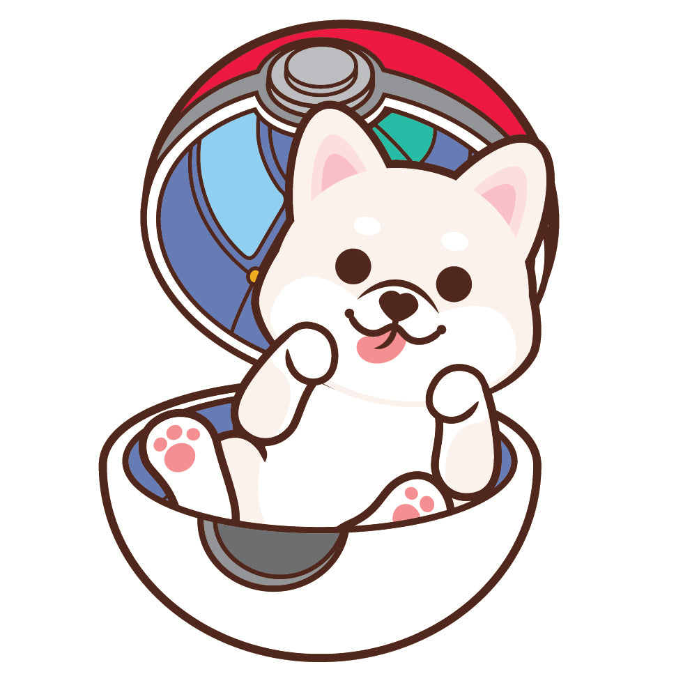 Shiba Stickers-Pokeball 柴犬貼紙-精靈球