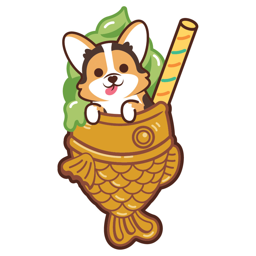 Corgi Stickers-Taiyaki Ice-cream 哥基貼紙-鯛魚雪糕