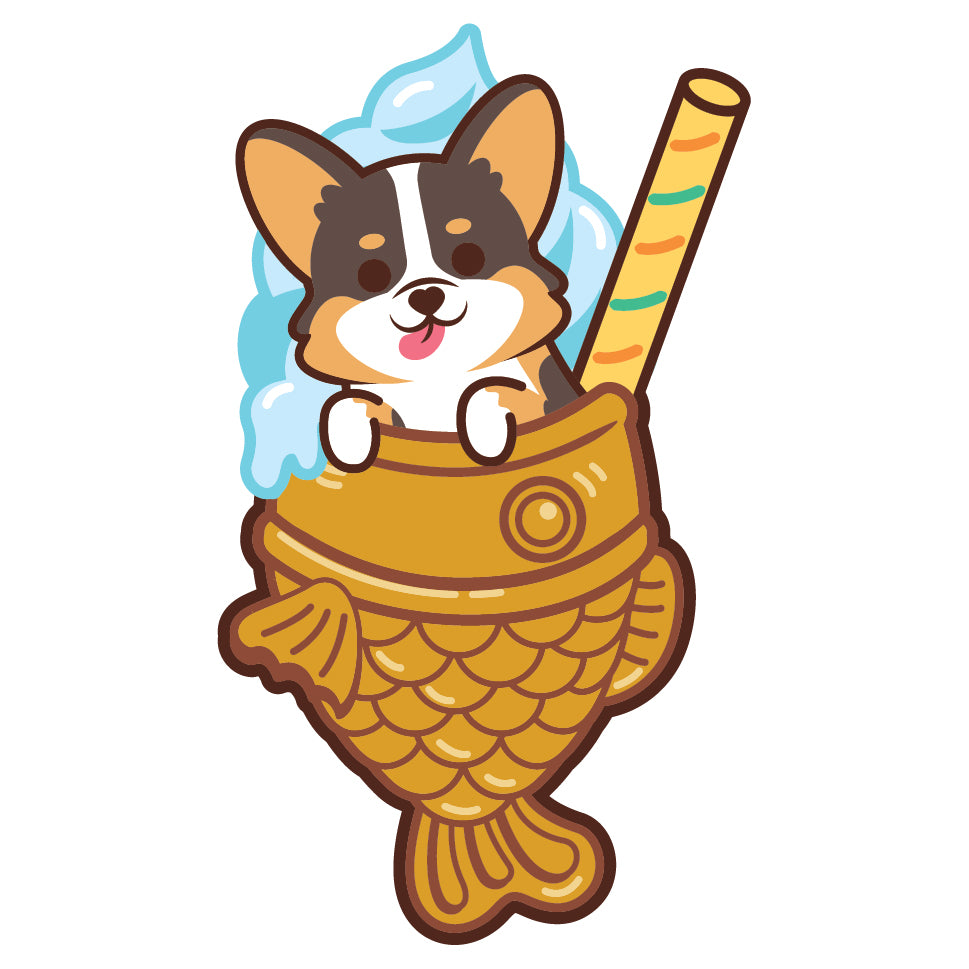 Corgi Stickers-Taiyaki Ice-cream 哥基貼紙-鯛魚雪糕