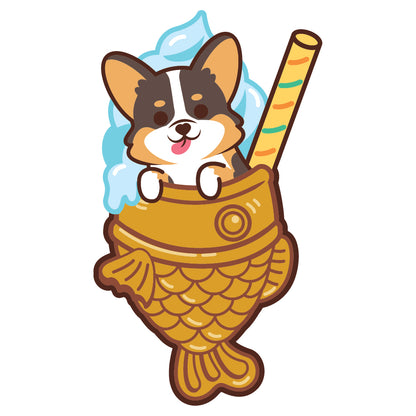 Corgi Stickers-Taiyaki Ice-cream 哥基貼紙-鯛魚雪糕