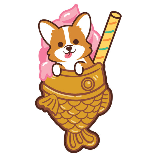 Corgi Stickers-Taiyaki Ice-cream 哥基貼紙-鯛魚雪糕