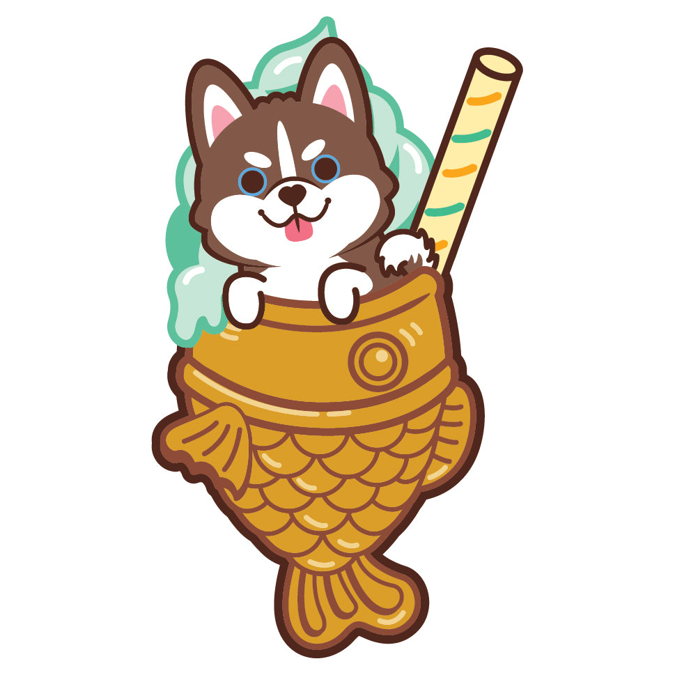 Husky Stickers-Taiyaki Ice-cream 雪橇狗貼紙-鯛魚雪糕