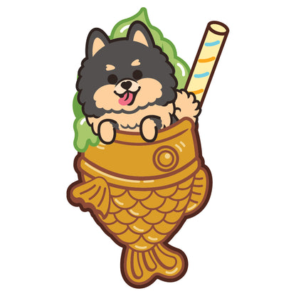 Pomeranian Stickers-Taiyaki Ice-cream 松鼠狗貼紙-鯛魚雪糕