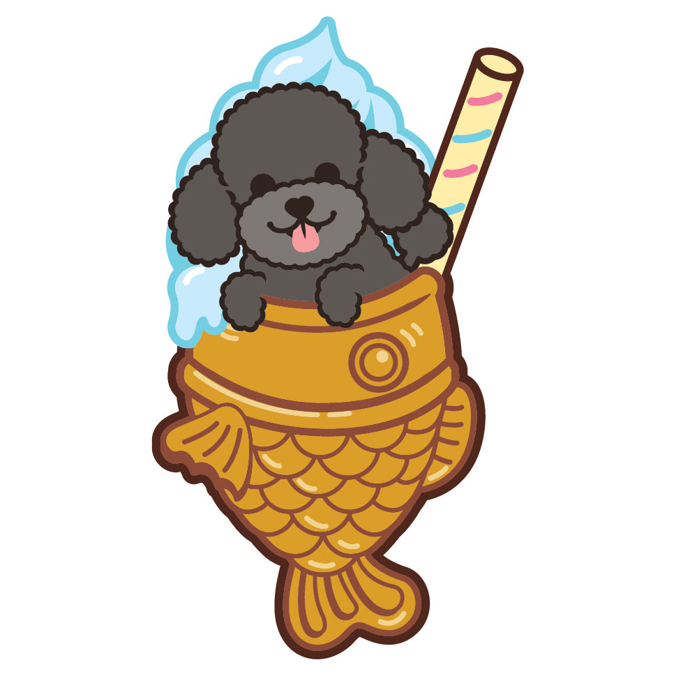 Poodle Stickers-Taiyaki Ice-cream 貴婦狗貼紙-鯛魚雪糕