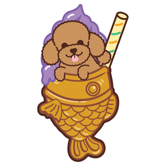 Poodle Stickers-Taiyaki Ice-cream 貴婦狗貼紙-鯛魚雪糕