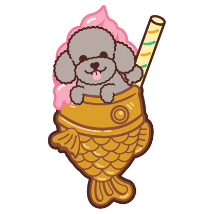Poodle Stickers-Taiyaki Ice-cream 貴婦狗貼紙-鯛魚雪糕