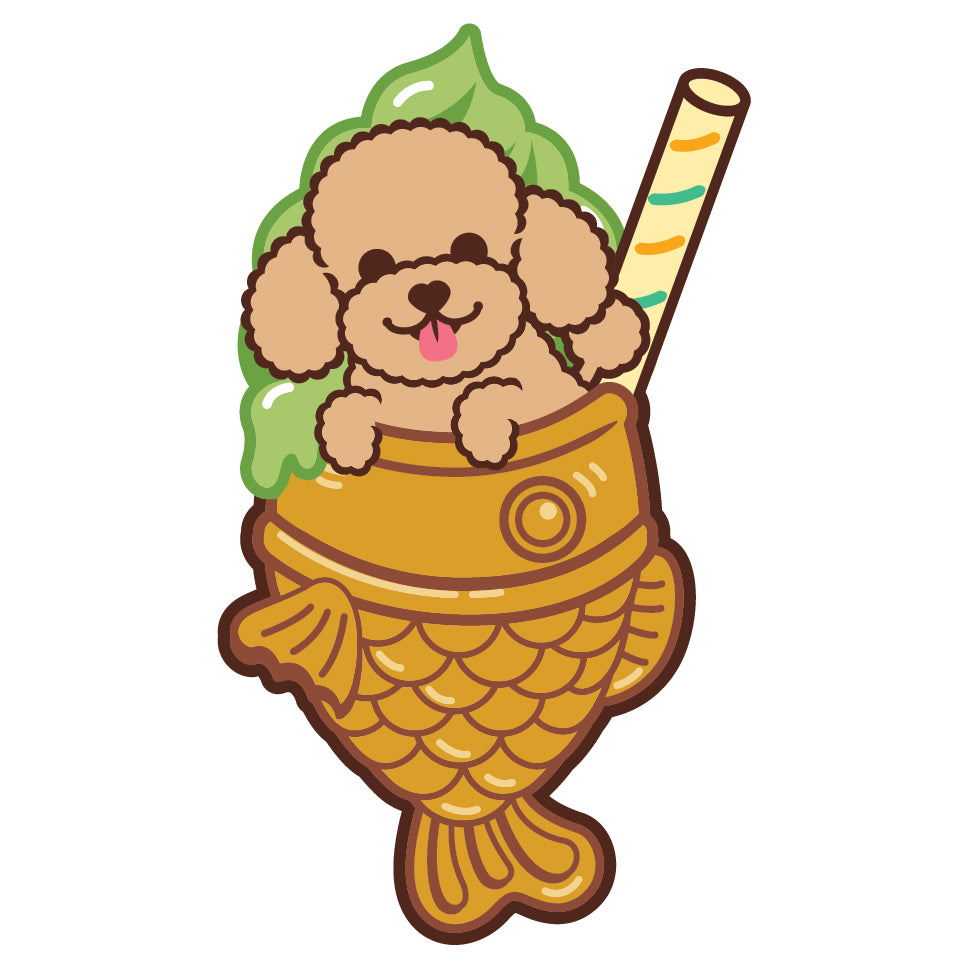 Poodle Stickers-Taiyaki Ice-cream 貴婦狗貼紙-鯛魚雪糕