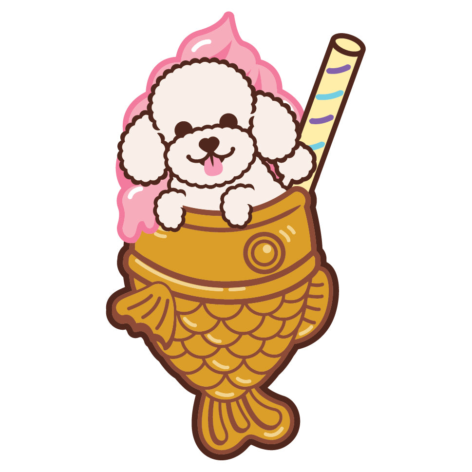 Poodle Stickers-Taiyaki Ice-cream 貴婦狗貼紙-鯛魚雪糕