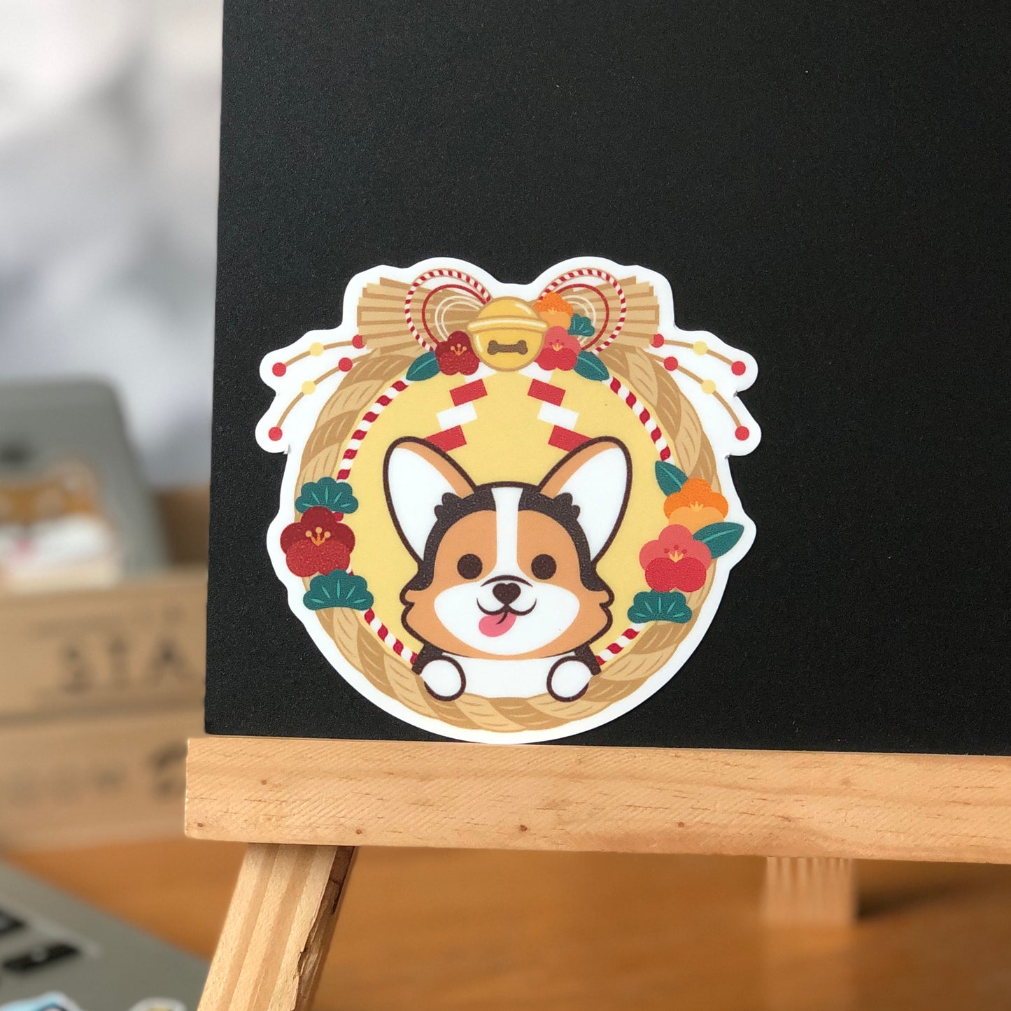 Corgi Stickers-Japan Flower 哥基貼紙-日式年花