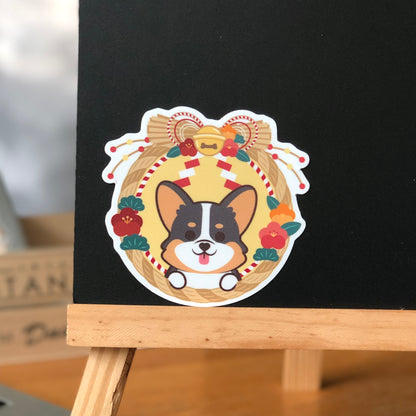 Corgi Stickers-Japan Flower 哥基貼紙-日式年花