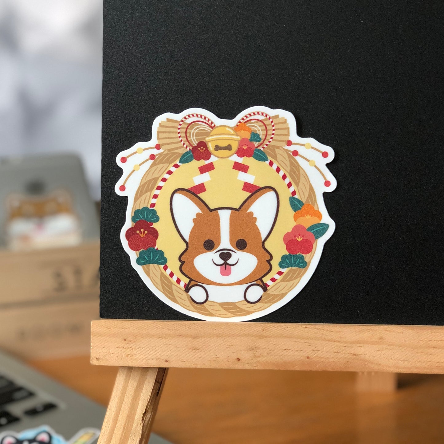 Corgi Stickers-Japan Flower 哥基貼紙-日式年花