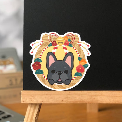 Frenchie Stickers-Japan Flower 法鬥貼紙-日式年花