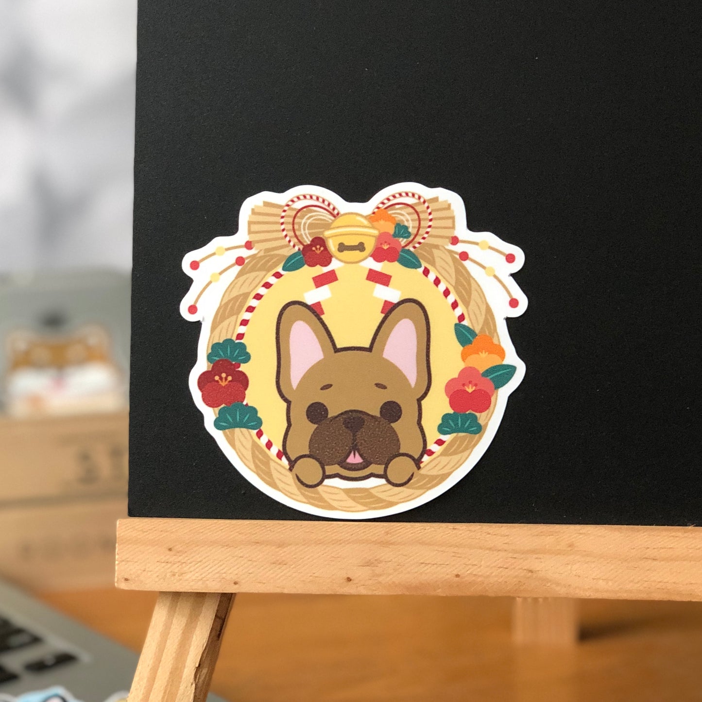 Frenchie Stickers-Japan Flower 法鬥貼紙-日式年花