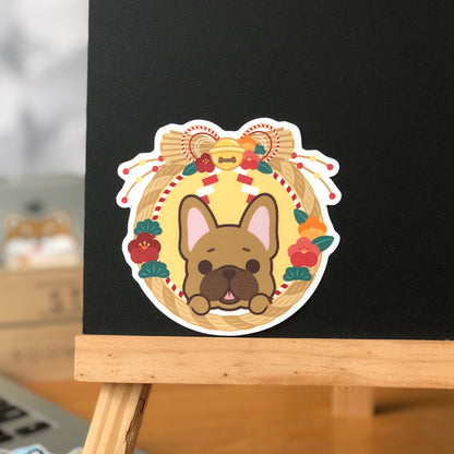 Frenchie Stickers-Japan Flower 法鬥貼紙-日式年花