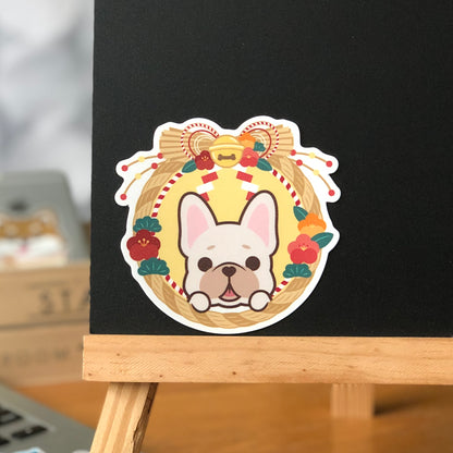 Frenchie Stickers-Japan Flower 法鬥貼紙-日式年花