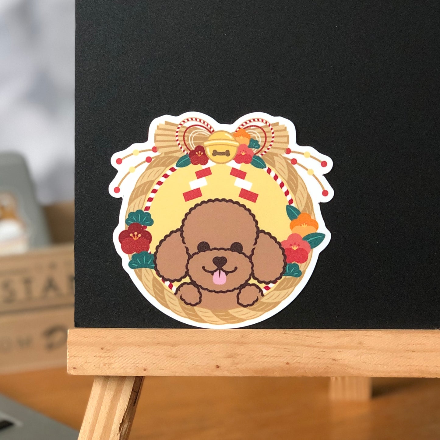 Poodle Stickers-Japan Flower 貴婦狗貼紙-日式年花