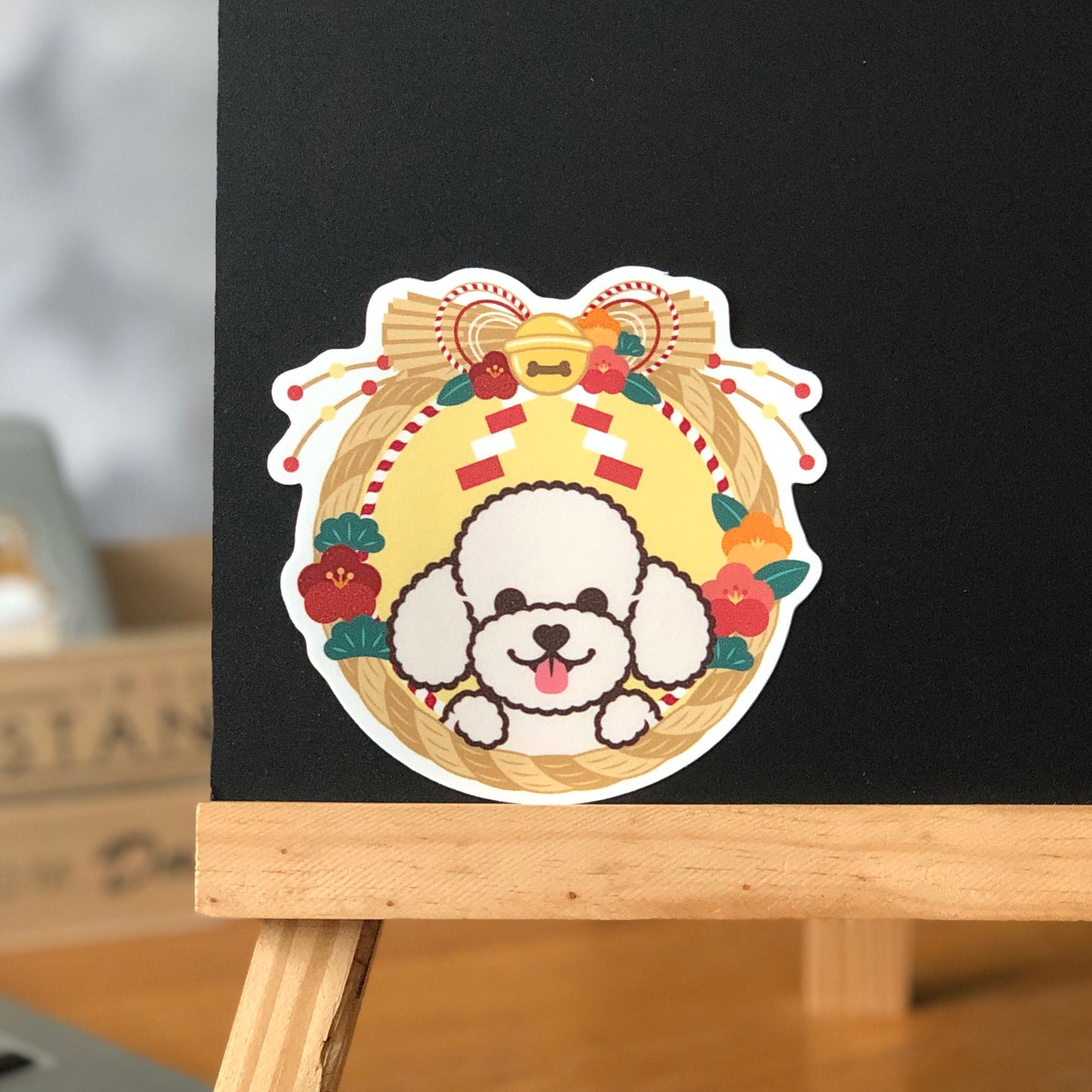 Poodle Stickers-Japan Flower 貴婦狗貼紙-日式年花