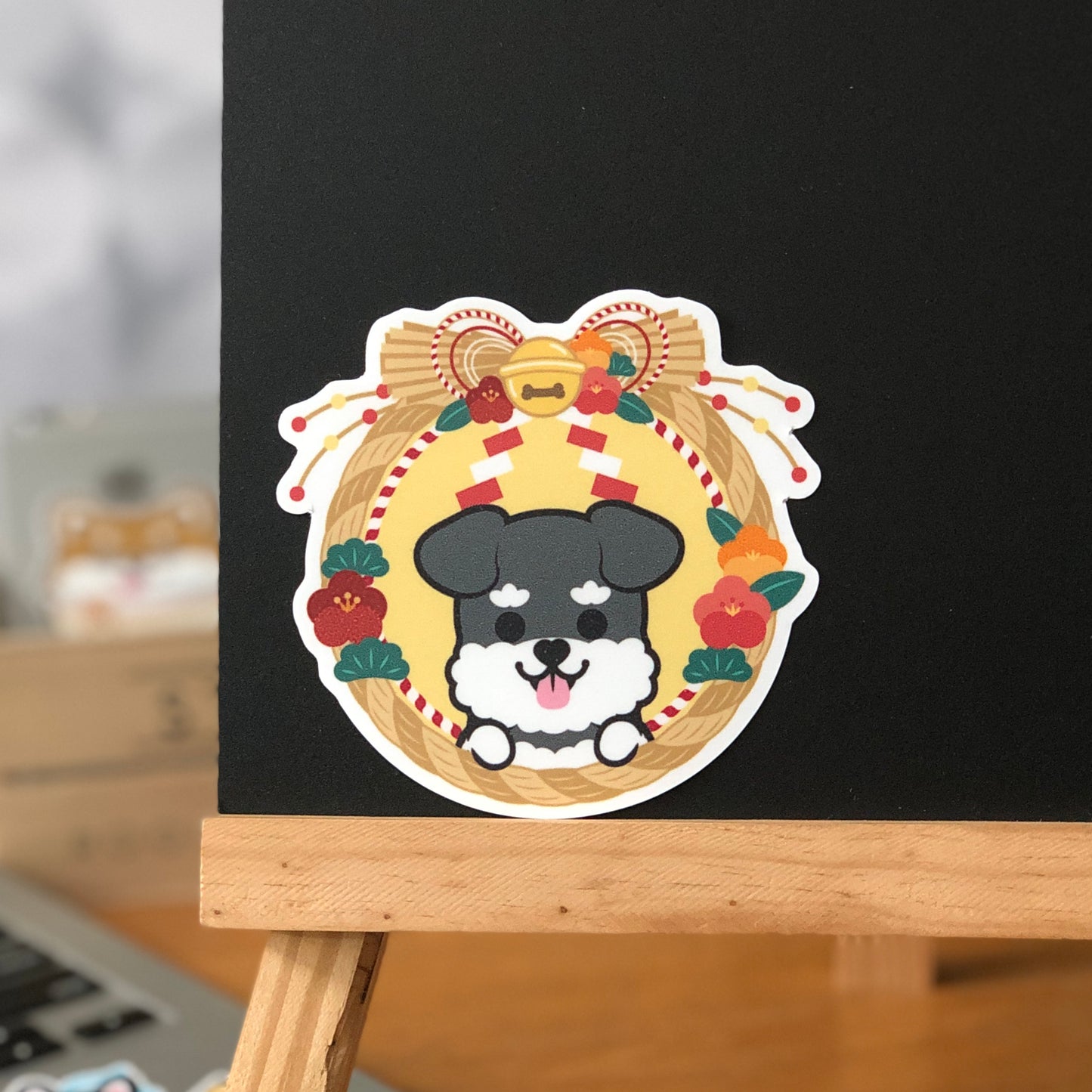 Schnauzer Stickers-Japan Flower 史納莎貼紙-日式年花