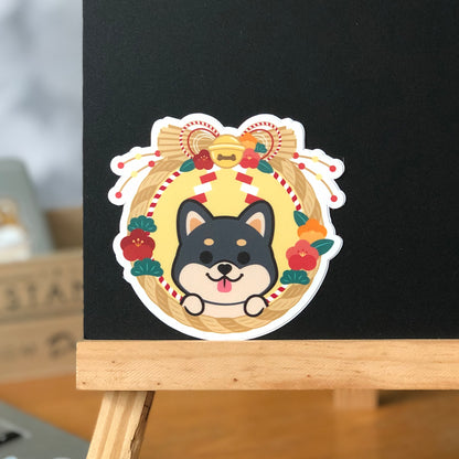 Shiba Stickers-Japan Flower 柴犬貼紙-日式年花