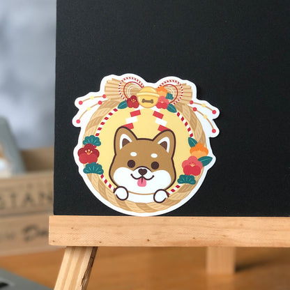 Shiba Stickers-Japan Flower 柴犬貼紙-日式年花
