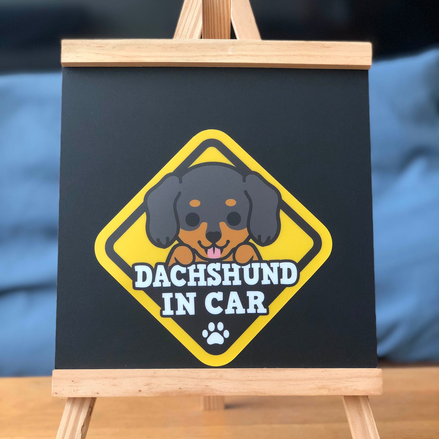 Dachshund Glass Reverse Car Stickers-In Car 臘腸狗玻璃反車貼-坐車車